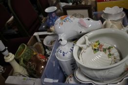 THREE TRAYS OF CERAMICS (TRAYS NOT INCLUDED)