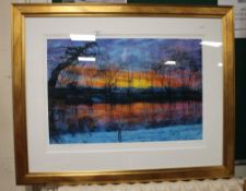 A FRAMED AND GLAZED LIMITED EDITION ROLF HARRIS PRINT, 230/495, 103 X 80 CM INCLUDING FRAME