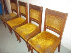 FOUR CHAMBERLAIN KING & JONES DINING CHAIRS, ANTIQUE EDWARDIAN STYLE