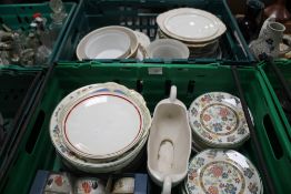 TWO TRAYS OF TEA & DINNERWARE (TRAYS NOT INCLUDED)