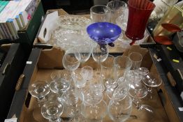 TWO BOXES OF GLASSWARE