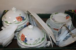 AT TRAY OF MAINLY VILLEROY & BOSCHE 'AMAPOLA' TEA & DINNERWARE (TRAY NOT INCLUDED)
