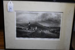 A FRAMED PRINT DEPICTING A LANDSCAPE SCENE, published 1923 by Vickers Brothers, 39 x 50 cm¦Condition