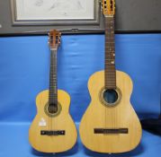 TWO ACOUSTIC GUITARS, ONE CASED