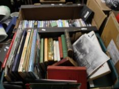 TWO TRAYS OF BOOKS AND CDS TO INCLUDE LOCAL INTEREST
