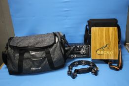 A GECKO CAJUN DRUM TOGETHER WITH A HALF MOON TAMBOURINE