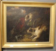 AN FRAMED OIL ON CANVAS OF A JACK RUSSELL, SIGNATURE INDISTINCT, 63 x 53 cm including frame¦