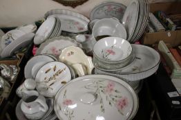 TWO TRAYS OF MAINLY MIDWINTER TEA & DINNERWARE