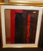 A FRAMED AND GLAZED GOVINDER NAZRAN PRINT, 100 X 88 CM INCLUDING FRAME