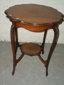AN EDWARDIAN STYLED SIDE TABLE WITH UNDER SHELF