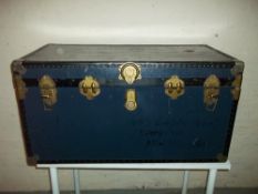 A LARGE TRAVEL STORAGE TRUNK WITH REMOVABLE INNER TRAY