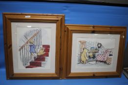 TWO FRAMED WINNIE THE POOH PICTURES