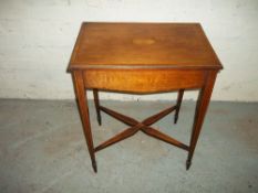 AN EDWARDIAN INLAID SIDE TABLE
