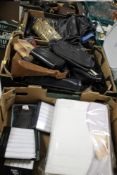 FOUR TRAYS OF LADIES HANDBAGS AND LINEN (TRAYS NOT INCLUDED)¦