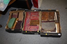 THREE TRAYS OF ANTIQUARIAN BOOKS