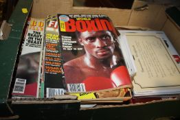 A TRAY OF BOXING RELATED MAGAZINES