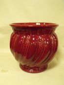 A LARGE RED CERAMIC MINTON JARDINIERE
