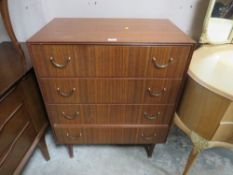 A RETRO 'MEREDEW' FOUR DRAWER CHEST H 93CM W 76CM