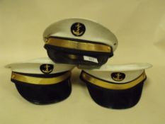 THREE NAVAL OFFICERS CAPS