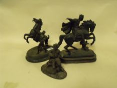 THREE SPELTER STYLE FIGURES A/F