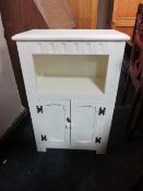 A SMALL PAINTED SIDE CABINET W 50 CM