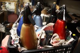 FIVE VINTAGE SODA SYPHONS