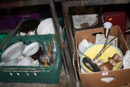 THREE BOXES OF CERAMICS AND GLASSWARE