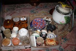 TWO TRAYS OF ASSORTED CERAMICS TO INCLUDE HORNSEA KITCHEN JARS