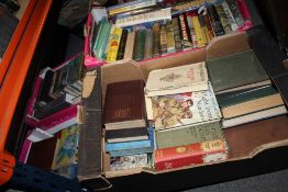 FOUR TRAYS OF FICTION BOOKS