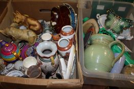 TWO BOXES OF ASSORTED CERAMICS TO INCLUDE CARLTON WARE