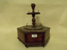AN ANTIQUE HEXAGONAL TWO TIER SEWING BOX A/F