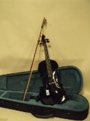 A CASED MODERN FORENZA VIOLIN AND BOW A/F