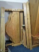 A HONEY PINE KING SIZE BED FRAME W-164 CM