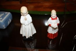 TWO ROYAL DOULTON FIGURES, CHOIR BOY HN2141 AND BED TIME HN1978