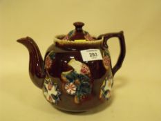 A BARGE WARE TEAPOT, H 18 CM