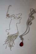 TWO SILVER NECKLACES- APPROX WEIGHT12.3G