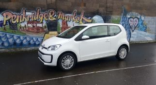 A 2017 WHITE VOLKSWAGON 'MOVE UP!' THREE DOOR HATCHBACK 'DS17 PKO', PETROL 1000cc, MOT 3RD JULY