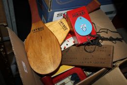 A BOX OF VINTAGE TOYS AND GAMES