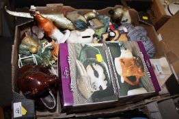 A TRAY OF ANIMAL FIGURES, MUGTAILS MUGS ETC.