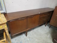 A RETRO DARK TEAK SIDEBOARD W 198 CM