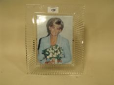 A WATERFORD CRYSTAL EASEL BACK PICTURE FRAME, REBATE SIZE 18 X 13 CM