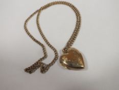 A LARGE 9CT GOLD BACK & FRONT LOCKET ON CHAIN