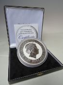 AN AUSTRALIAN 2007 KOOKABURRA 30 DOLLARS PURE SILVER 1KG COIN, IN ORIGINAL FITTED BOX WITH