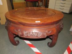 A CHINESE STYLE CIRCULAR LOW COFFEE TABLE H-36 CM DIA. 82 CM