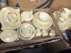 A TRAY OF WEDGWOOD MATT STRAW CHINA