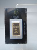 BAIRD & Co BULLION MERCHANTS LONDON 20g 999.9 FINE GOLD BAR