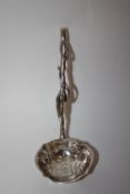 AN ART NOUVEAU STYLE HALLMARKED SILVER SIFTER SPOON