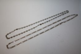 TWO STERLING SILVER CHAINS