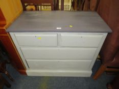 A PAINTED FOUR DRAWER CHEST W-91 CM