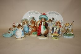 A COLLECTION OF BORDER FINE ARTS BEATRIX POTTER FIGURES TO INCLUDE A MATT FINISH EXAMPLE, TOGETHER